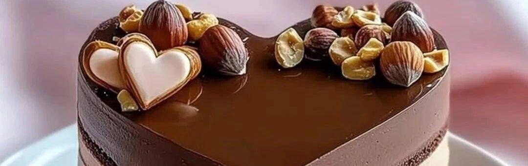 The wonders of home baking: heart-shaped chocolate cake, dream mousse, colorful jelly, sweet party with starlight!